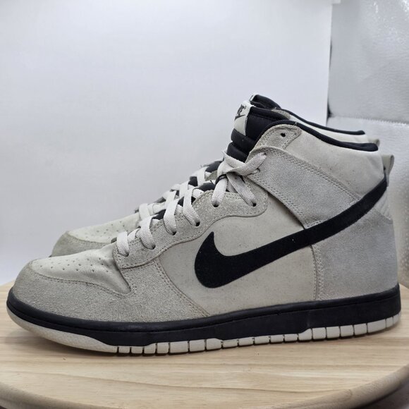 Size 10 - Nike Dunk High Light Bone Grey Black Mens Sneakers 2016 904233-002 - Picture 1 of 9